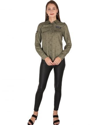 Olive Star Print Shirt